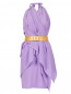 Шелковое платье с драпировкой и кожаным ремнем Moschino  –  Общий вид