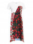 Платье-мини из хлопка и шелка с цветочным узором Dondup  –  Общий вид