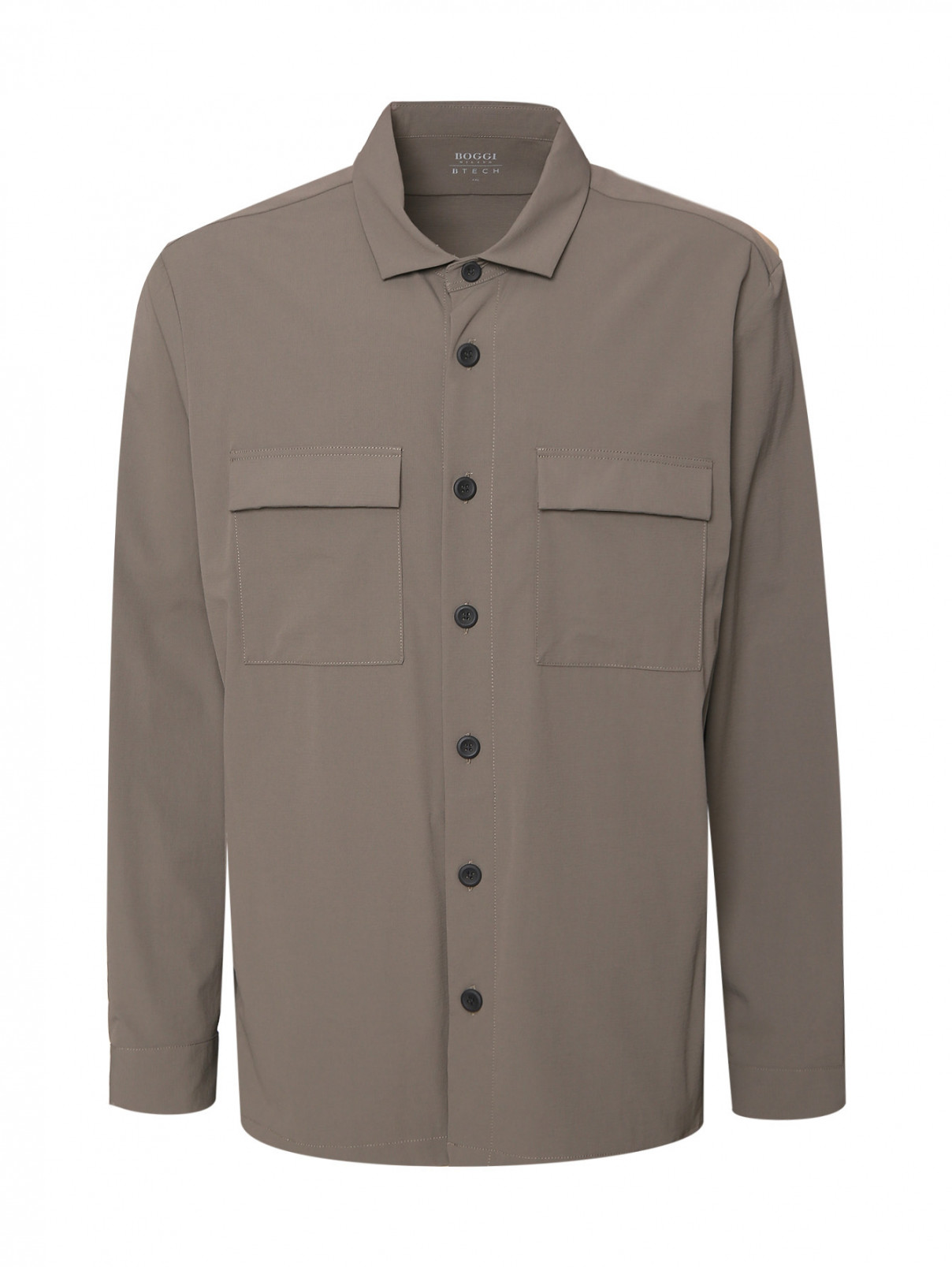 Куртка-рубашка с накладными карманами Boggi  –  Общий вид  – Цвет:  Зеленый