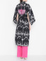 Платье-кимоно из хлопка с узором и вышивкой Kleed  –  МодельВерхНиз1