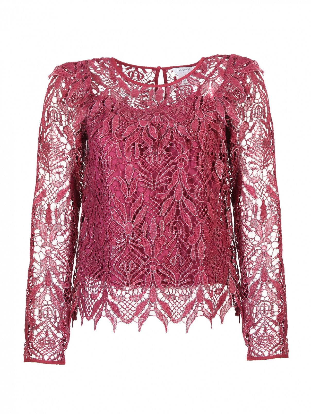 Блуза кружевная Max&Co  –  Общий вид  – Цвет:  Красный