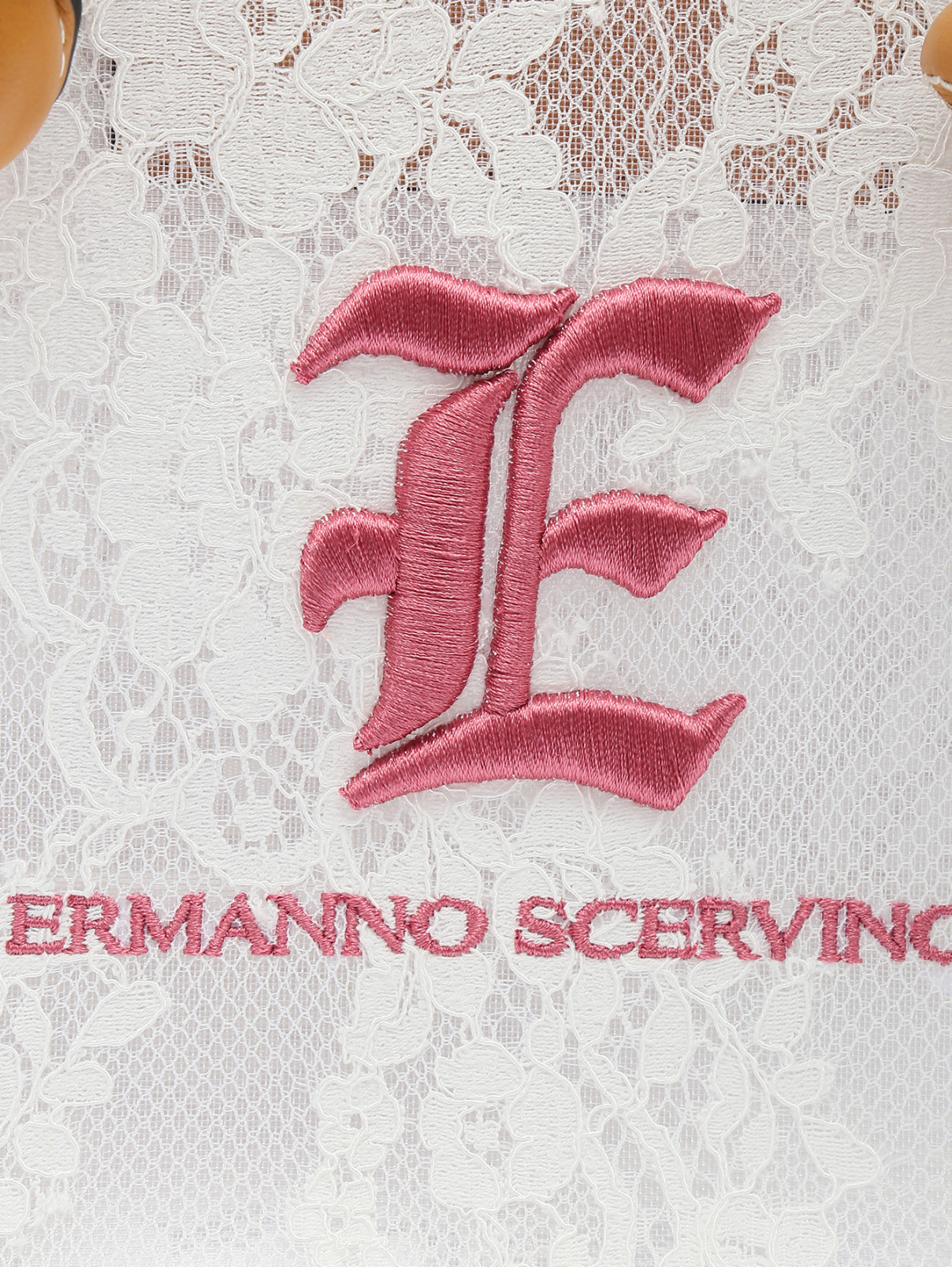 Сумка из кружева с платком Ermanno Scervino  –  Деталь  – Цвет:  Белый