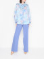 Блуза из шелка с цветочным узором Luisa Spagnoli  –  МодельОбщийВид