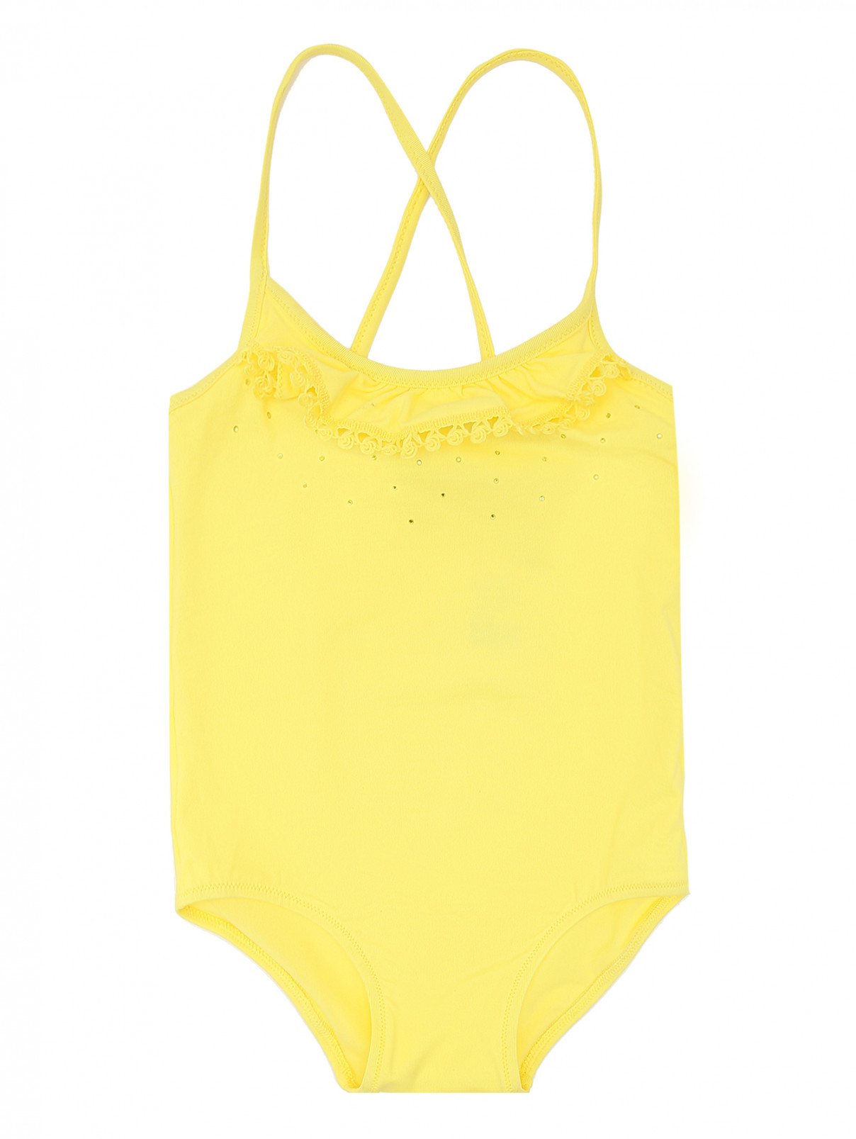 Слитный купальник со стразами La Perla  –  Общий вид  – Цвет:  Желтый