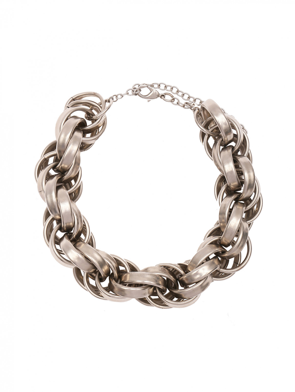 Массивное ожерелье из металла Alberta Ferretti  –  Общий вид  – Цвет:  Металлик