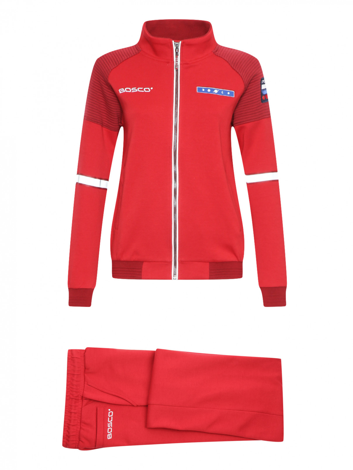 Спортивный костюм из хлопка BOSCO  –  Общий вид  – Цвет:  Красный