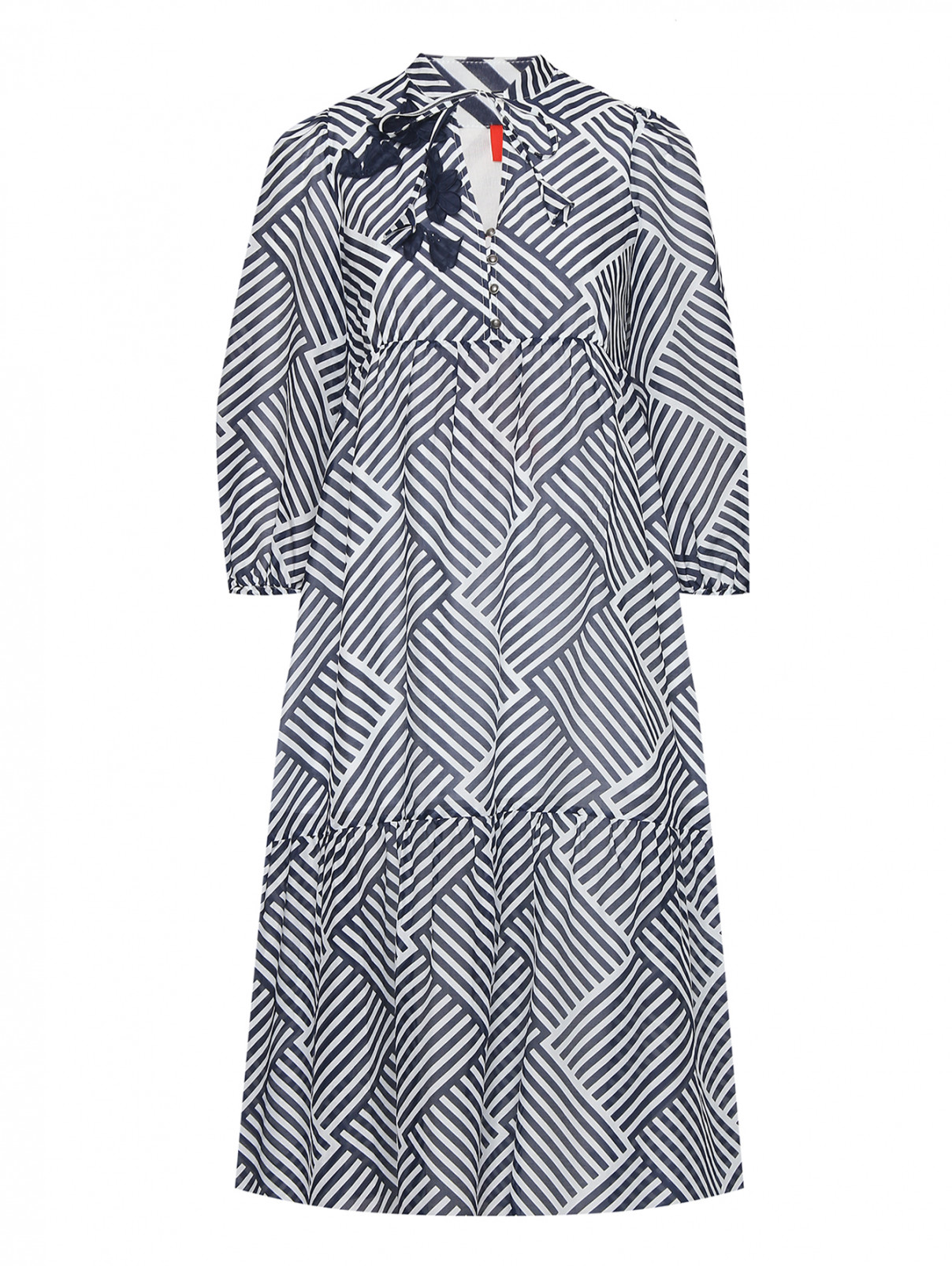 Платье-миди с узором и аппликацией Max&Co  –  Общий вид  – Цвет:  Узор