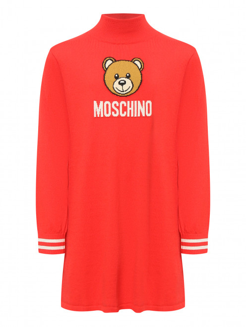 Платье из хлопка с рисунком Moschino - Общий вид