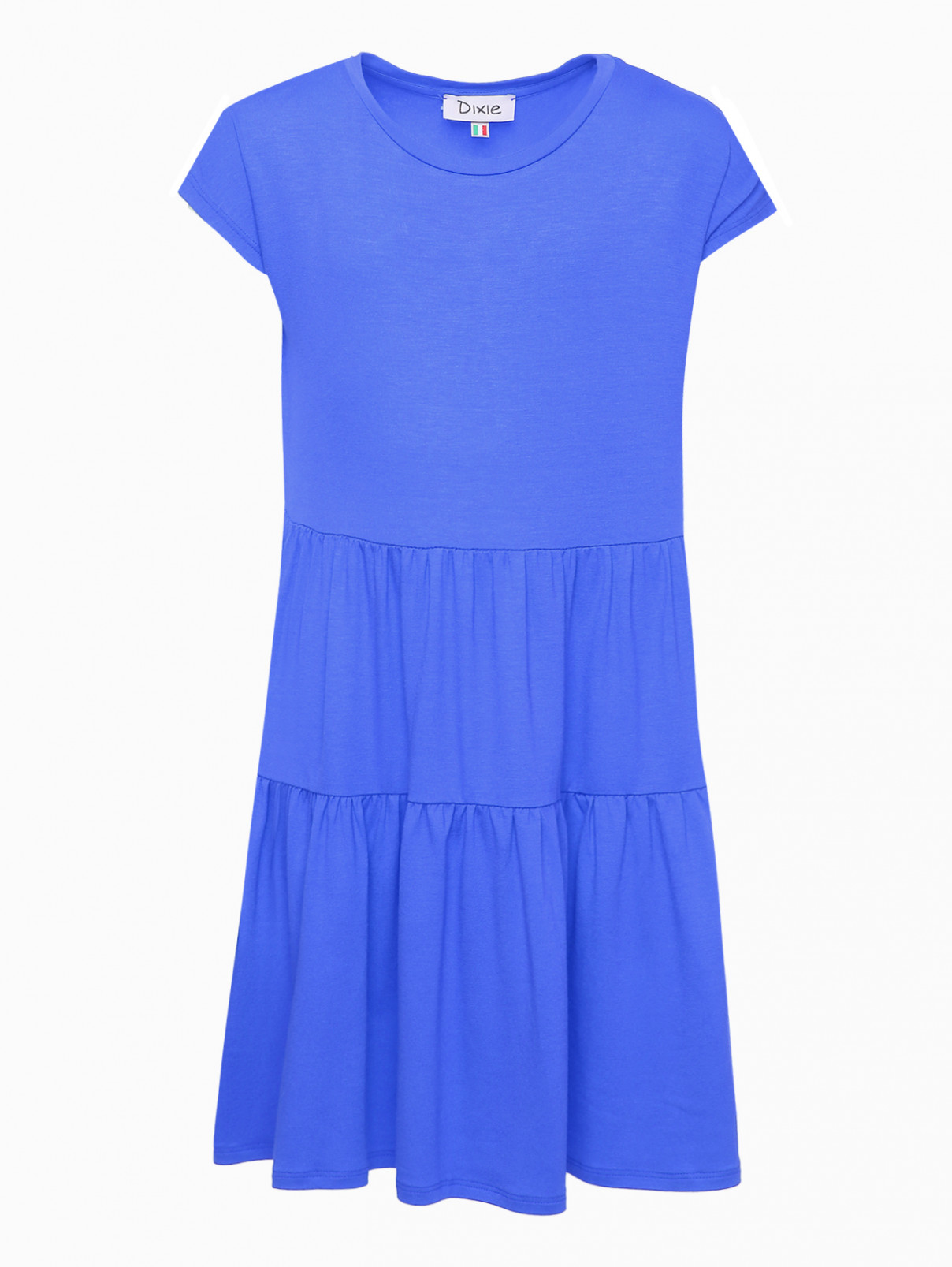 Однотонное платье из трикотажа DIXIE  –  Общий вид  – Цвет:  Синий