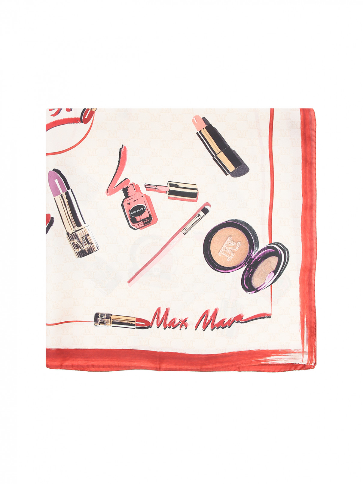 Шелковый платок Max Mara  –  Общий вид  – Цвет:  Бежевый