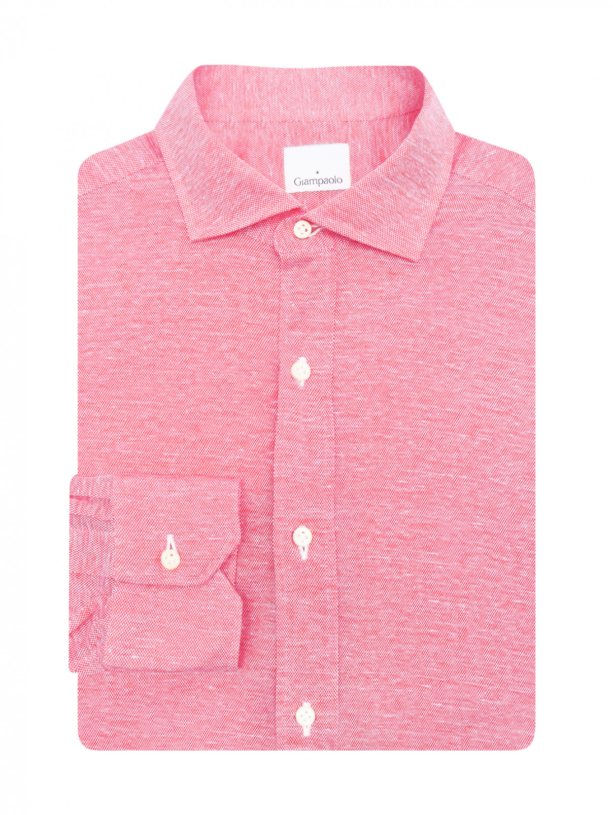 Рубашка из хлопка с узором Giampaolo  –  Общий вид  – Цвет:  Красный