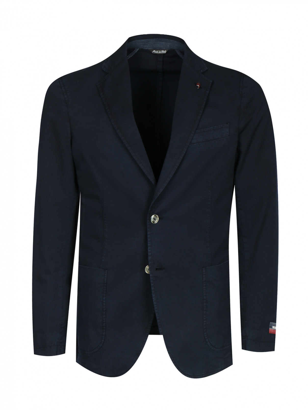 Пиджак однобортный из хлопка BOSCO  –  Общий вид  – Цвет:  Синий