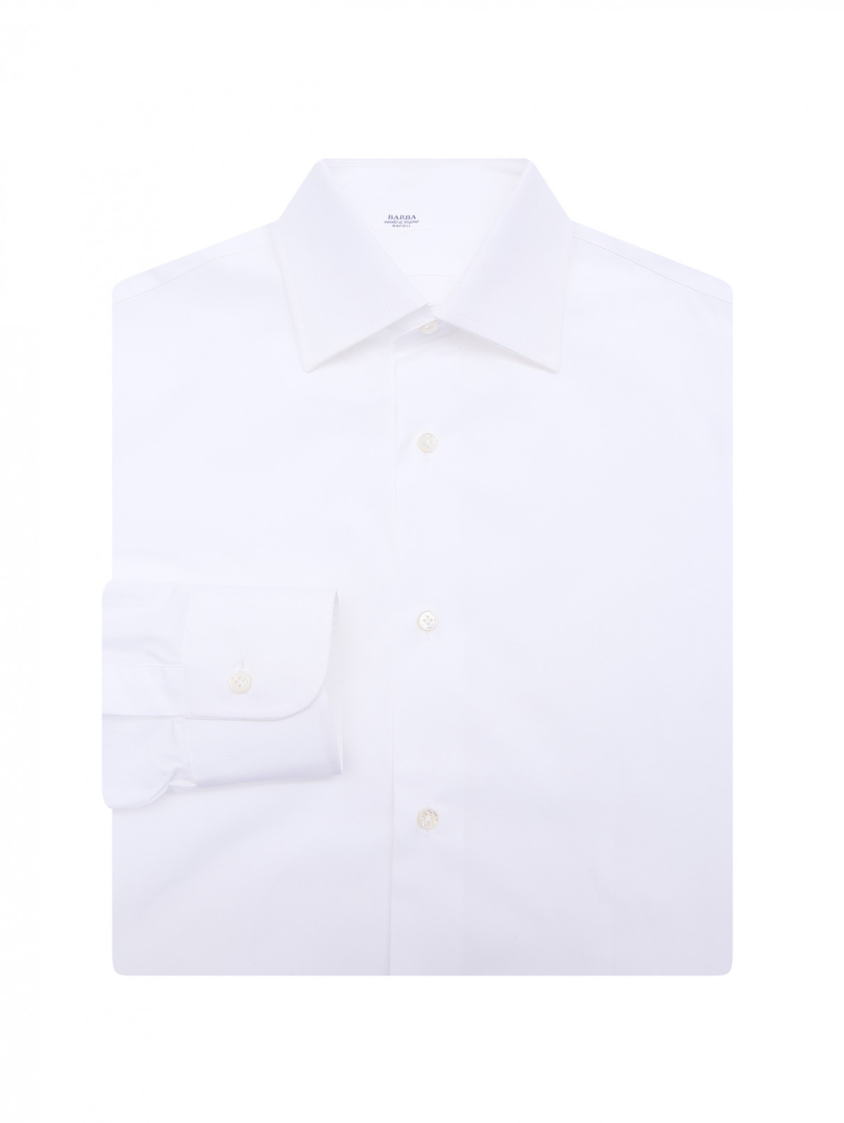 Приталенная классическая рубашка Barba Napoli  –  Общий вид  – Цвет:  Белый