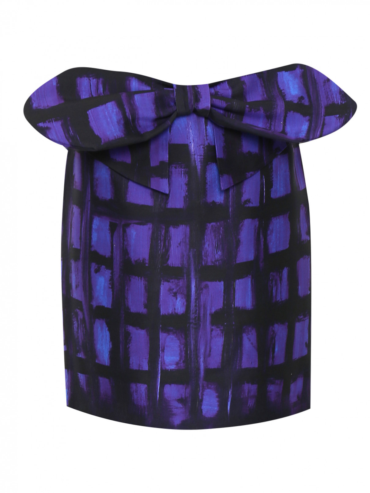 Юбка из вискозы с бантом Moschino  –  Общий вид  – Цвет:  Фиолетовый