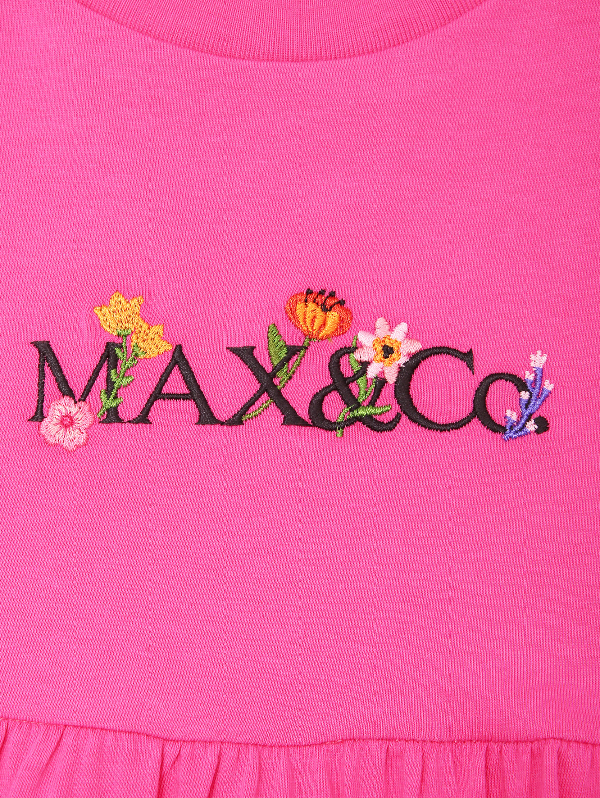 Трикотажное платье с вышивкой Max&Co  –  Деталь  – Цвет:  Розовый