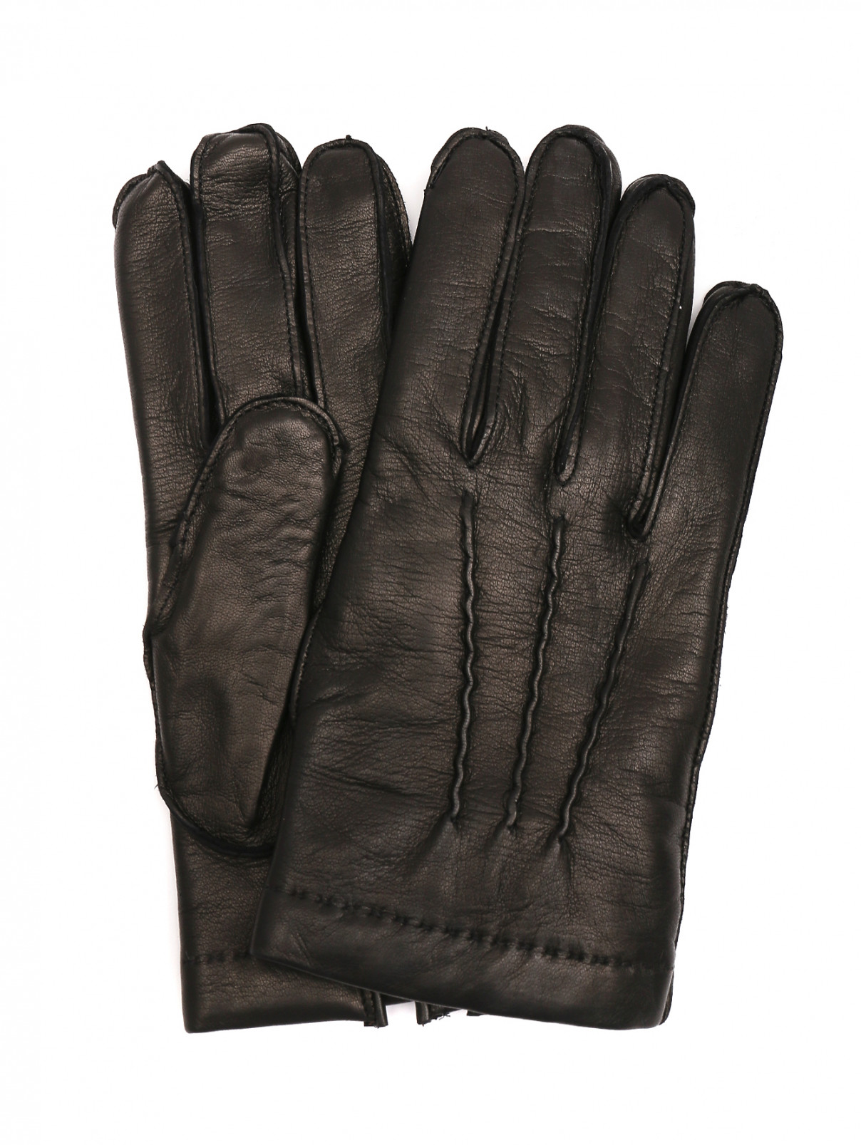 Перчатки из гладкой кожи Portolano  –  Общий вид  – Цвет:  Черный