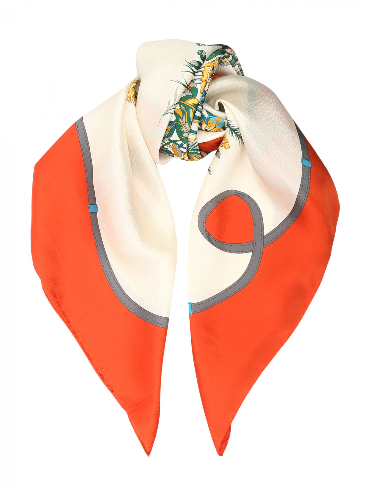 Платок из шелка с узором Max Mara  –  Общий вид  – Цвет:  Узор