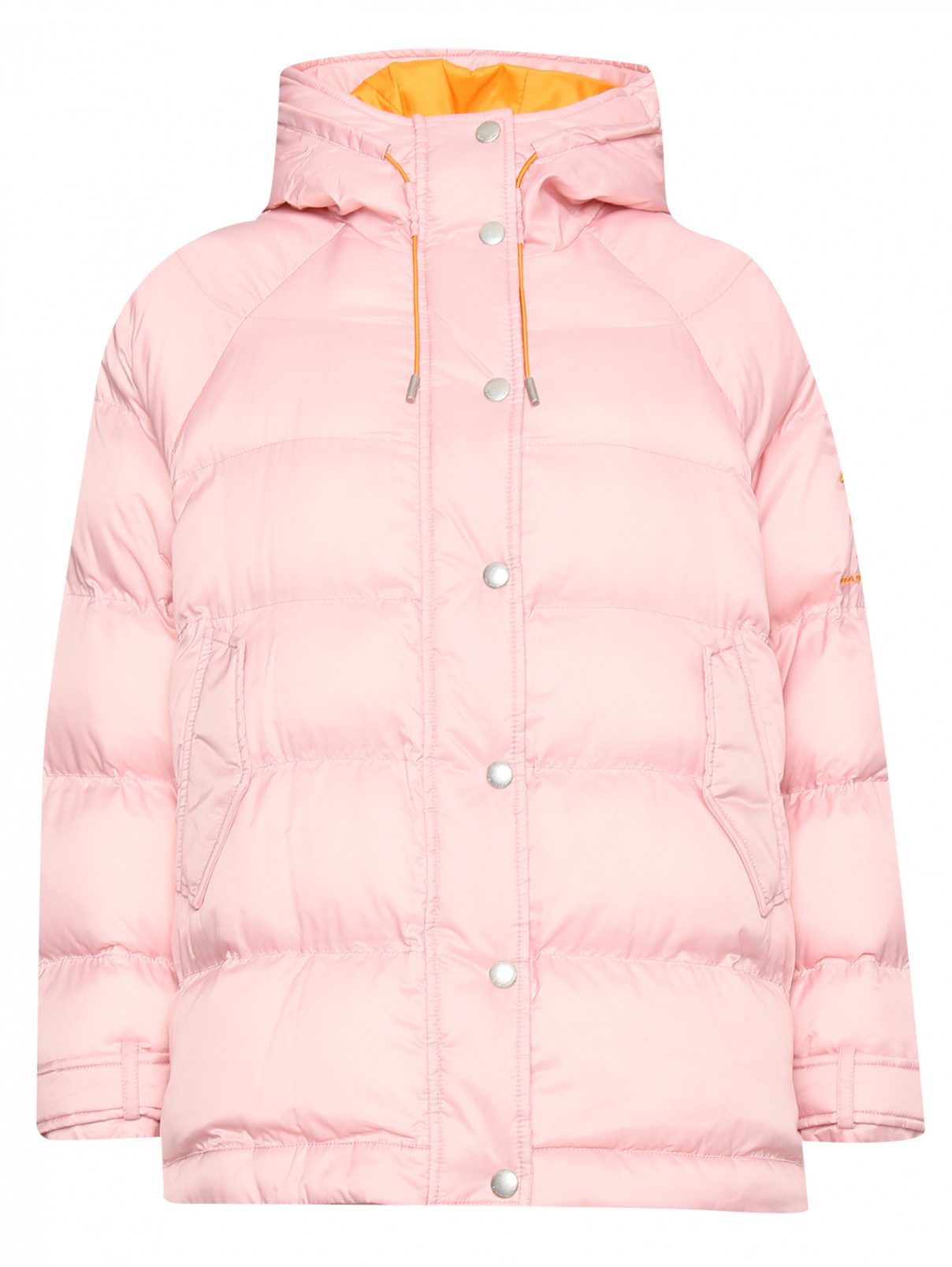Стеганая куртка с капюшоном Ermanno Scervino  –  Общий вид  – Цвет:  Розовый