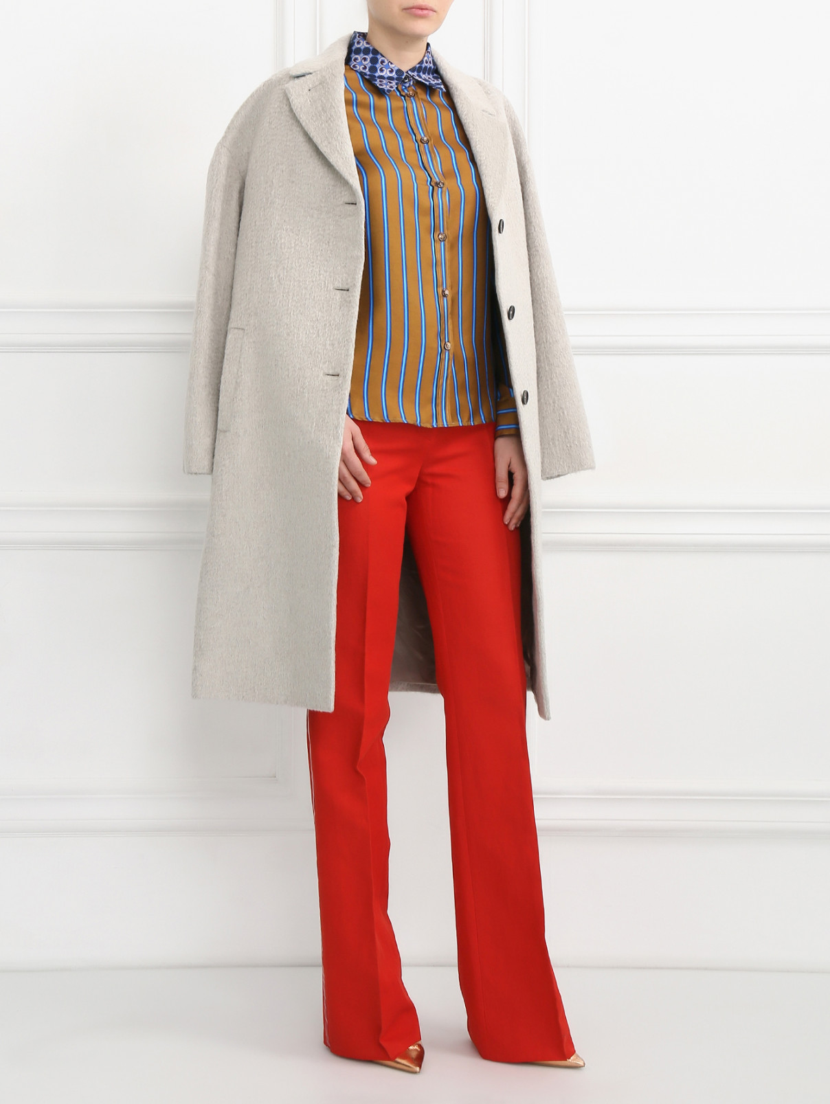 Блуза из шелка с узором "полоска Paul Smith  –  Модель Общий вид  – Цвет:  Мультиколор
