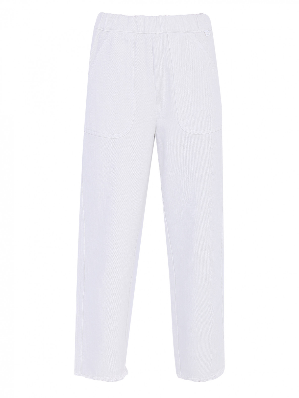 Широкие джинсы на резинке Il Gufo  –  Общий вид  – Цвет:  Белый