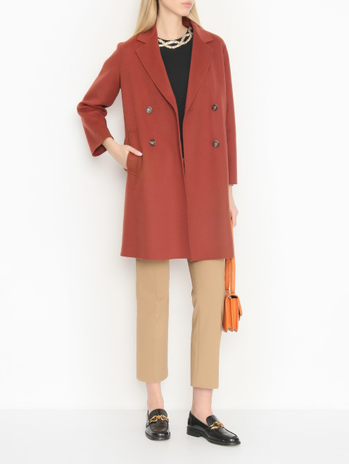 Пальто двубортное из шерсти Weekend Max Mara - МодельОбщийВид