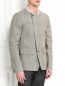 Куртка из хлопка и шерсти с узором "клетка" Emporio Armani  –  Модель Верх-Низ