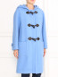 Пальто из шерсти с капюшоном и декоративными пуговицами Moschino Couture  –  Модель Верх-Низ