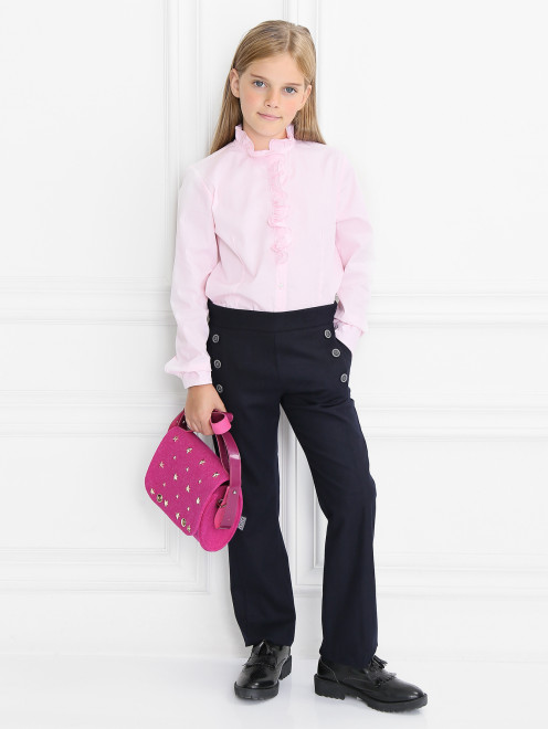 Хлопковая блуза с оборками Aletta Couture - Модель Общий вид