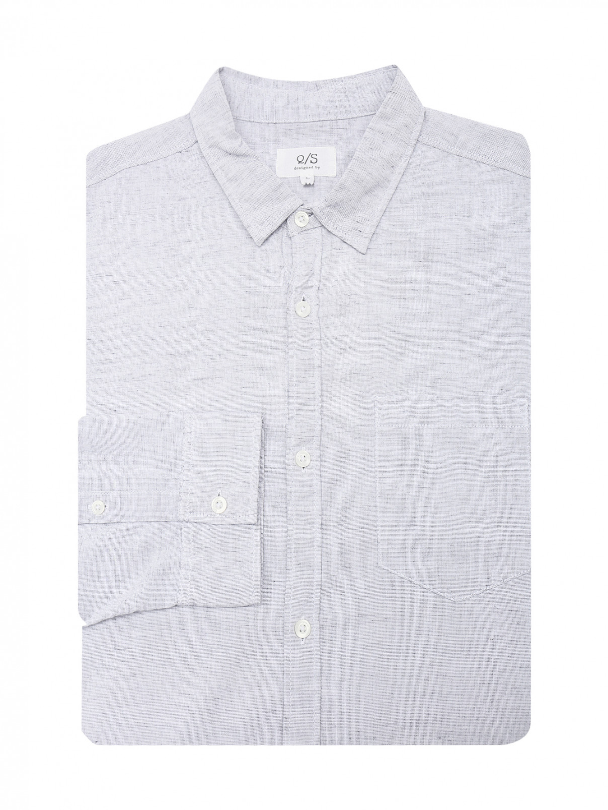 Рубашка из хлопка с накладным карманом Q/S Designe by  –  Общий вид  – Цвет:  Белый