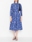 Платье-миди из хлопка с цветочным узором Carolina Herrera  –  МодельОбщийВид