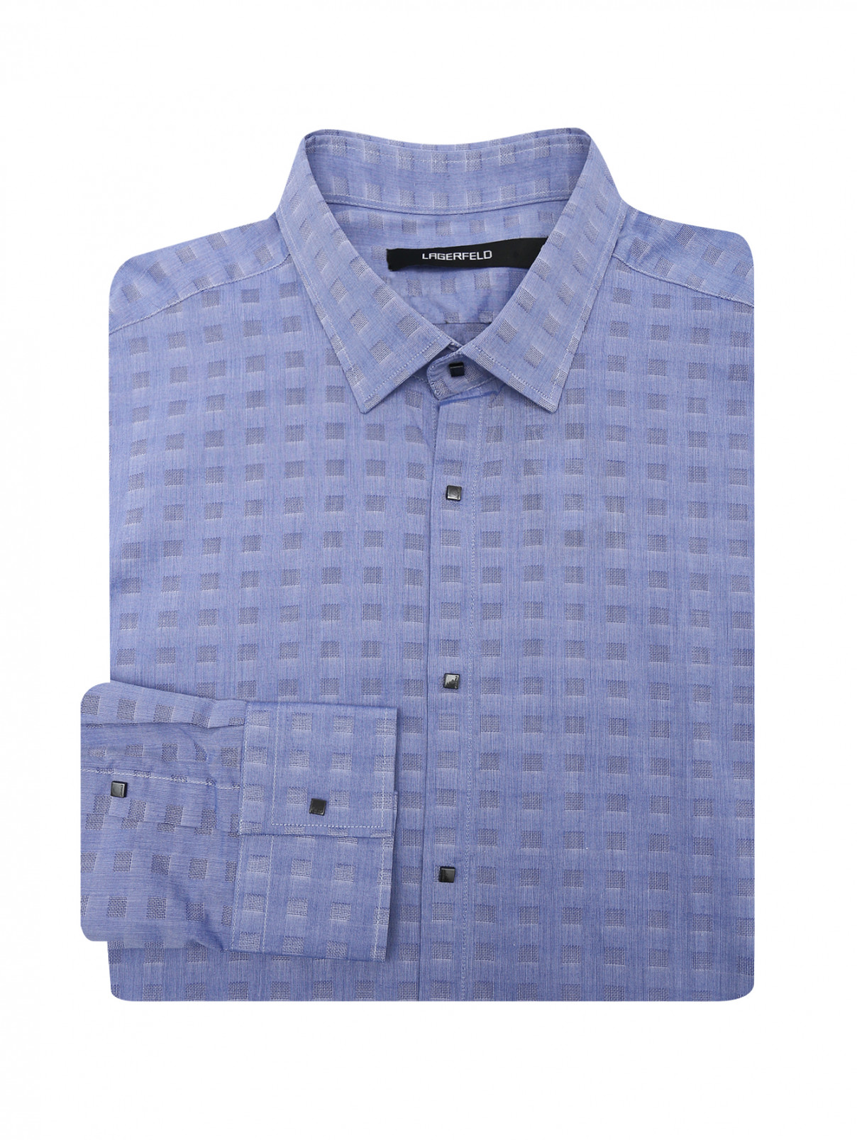 Рубашка из хлопка с узором Lagerfeld  –  Общий вид  – Цвет:  Узор