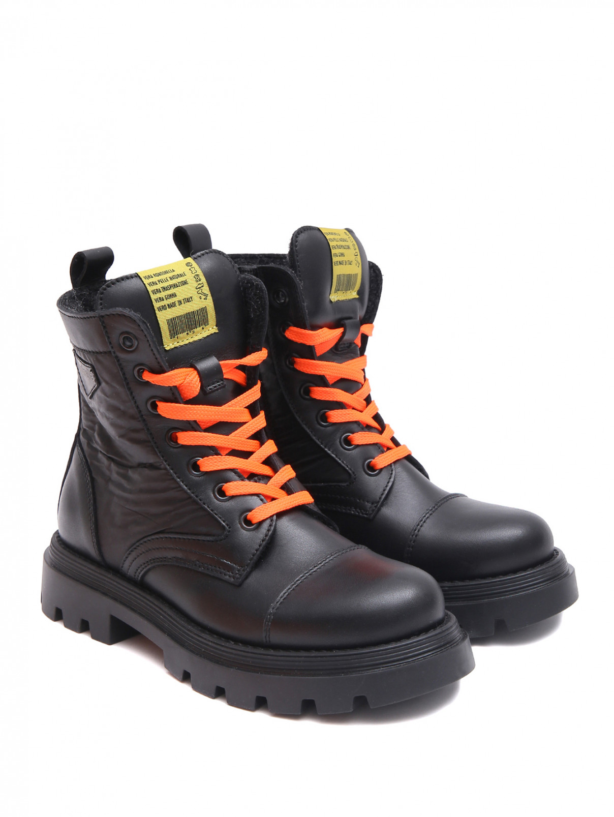 Ботинки с акцентными шнурками Rondinella  –  Общий вид  – Цвет:  Черный
