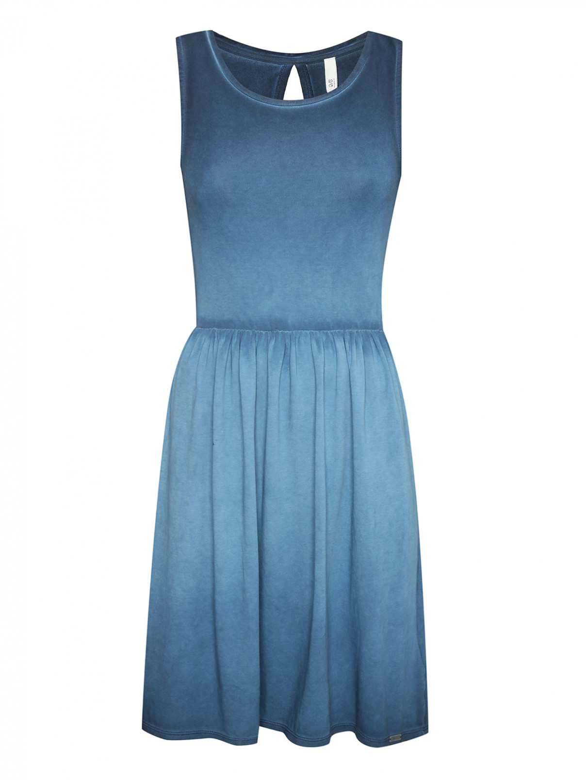 Трикотажное платье из хлопка Q/S Designe by  –  Общий вид  – Цвет:  Синий