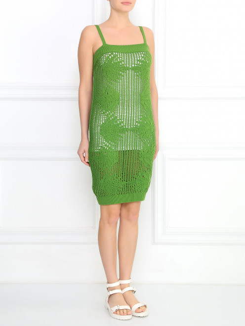 Легкое вязаное платье из хлопка Jean Paul Gaultier - Модель Общий вид