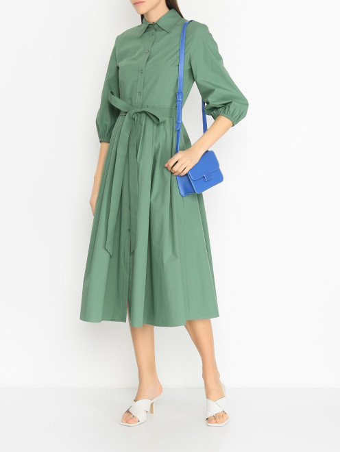 Платье из хлопка с поясом Weekend Max Mara - МодельОбщийВид