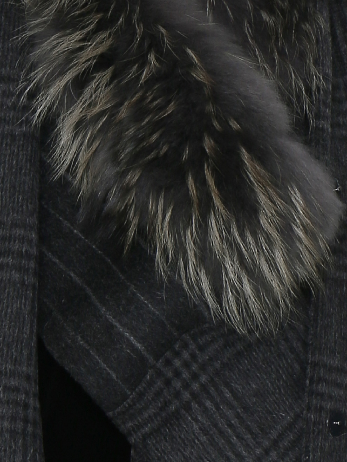 Воротник с отделкой мехом енота Marina Rinaldi  –  Деталь1  – Цвет:  Серый
