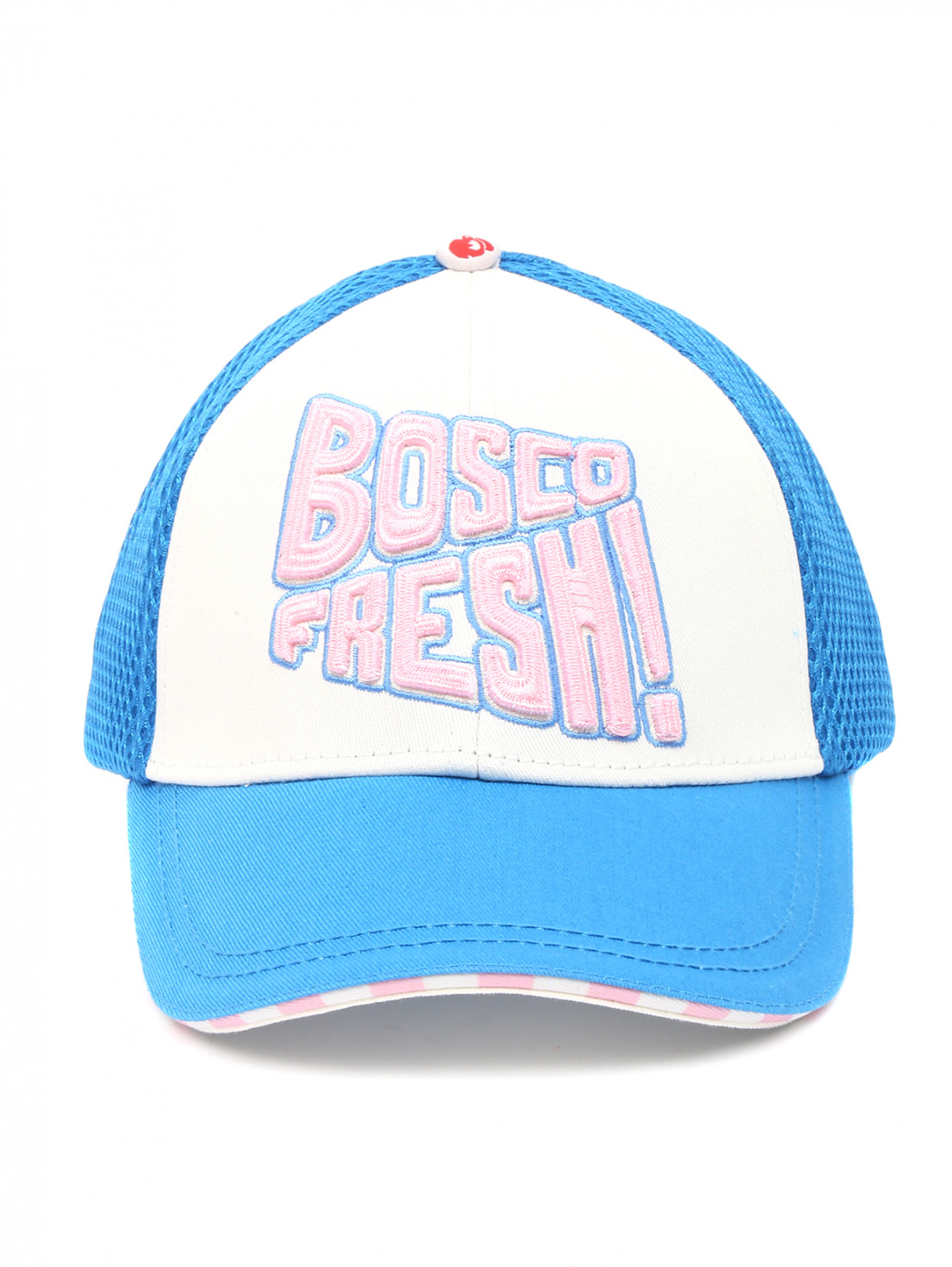 Бейсболка из хлопка с декоративной вышивкой BOSCO  –  Общий вид  – Цвет:  Синий