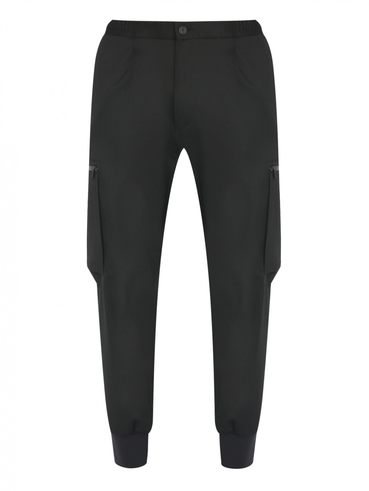 Трикотажные брюки с накладными карманами Hugo Boss  –  Общий вид