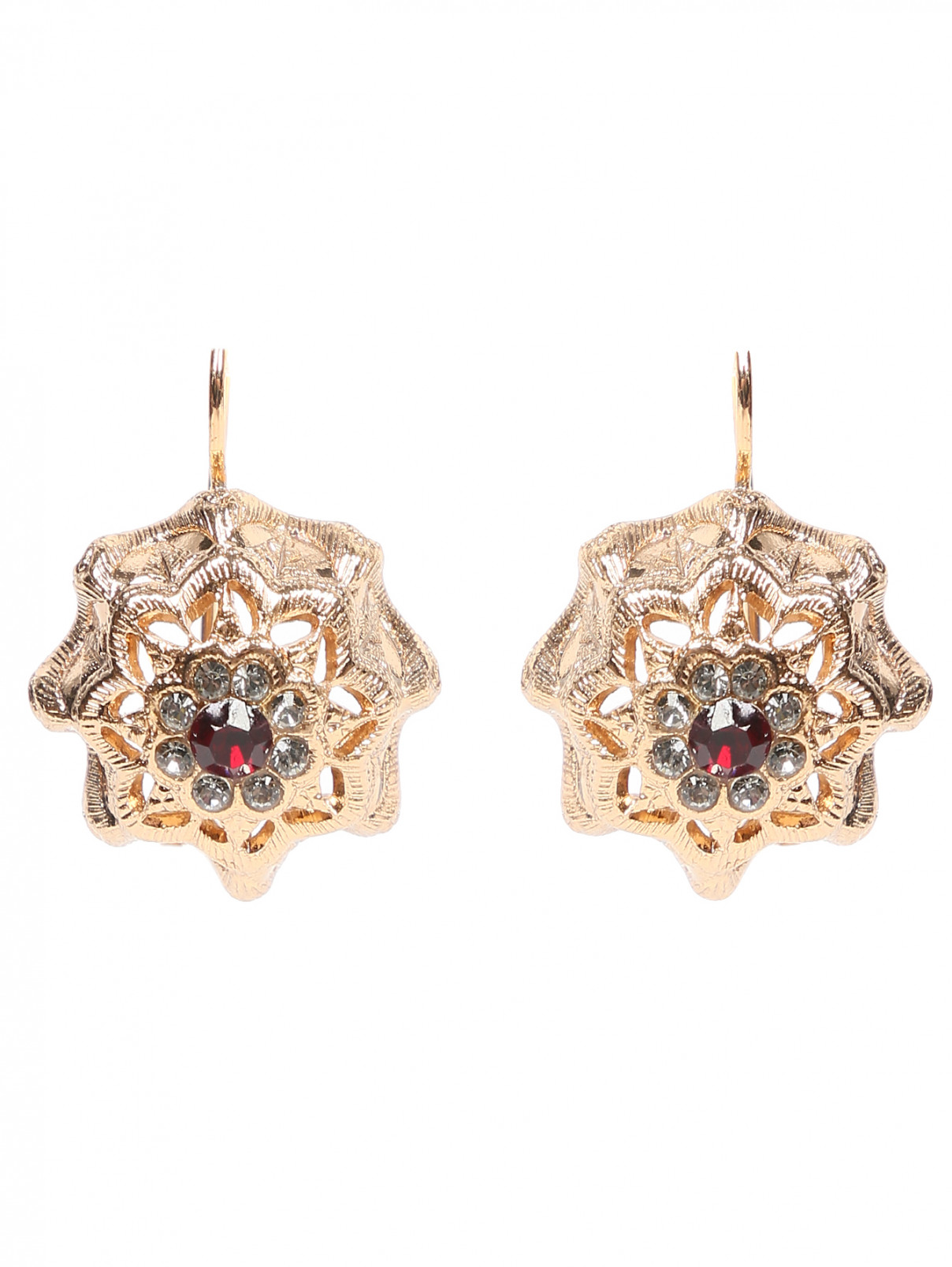 Серьги из металла с кристаллами Dueci Bijoux  –  Общий вид  – Цвет:  Золотой