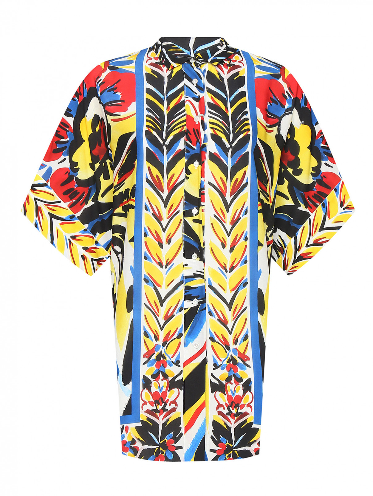Блуза свободного кроя с узором Marina Rinaldi  –  Общий вид  – Цвет:  Узор