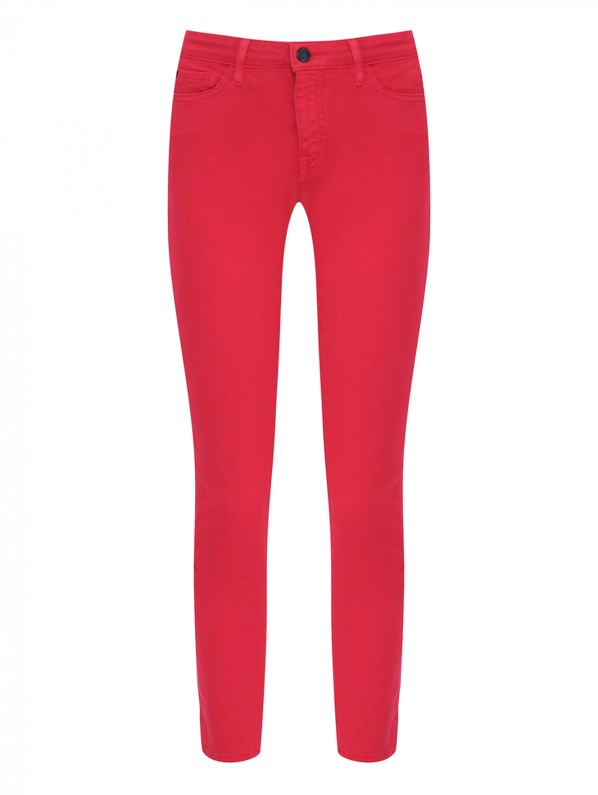 Однотонные джинсы из хлопка Love Moschino  –  Общий вид  – Цвет:  Красный