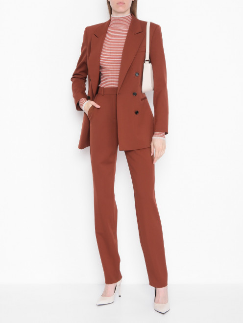 Брюки однотонные из шерсти  Hugo Boss - МодельОбщийВид