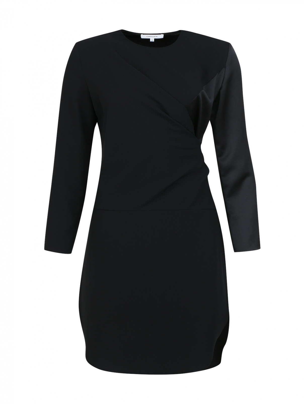 Мини-платье с длинными рукавами Carven  –  Общий вид  – Цвет:  Черный