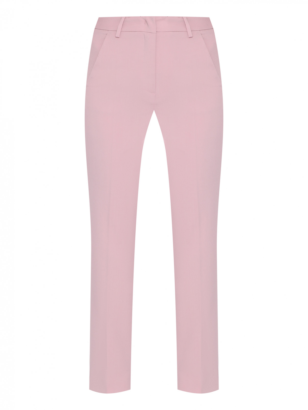 Укороченные брюки из шерсти Weekend Max Mara  –  Общий вид  – Цвет:  Розовый