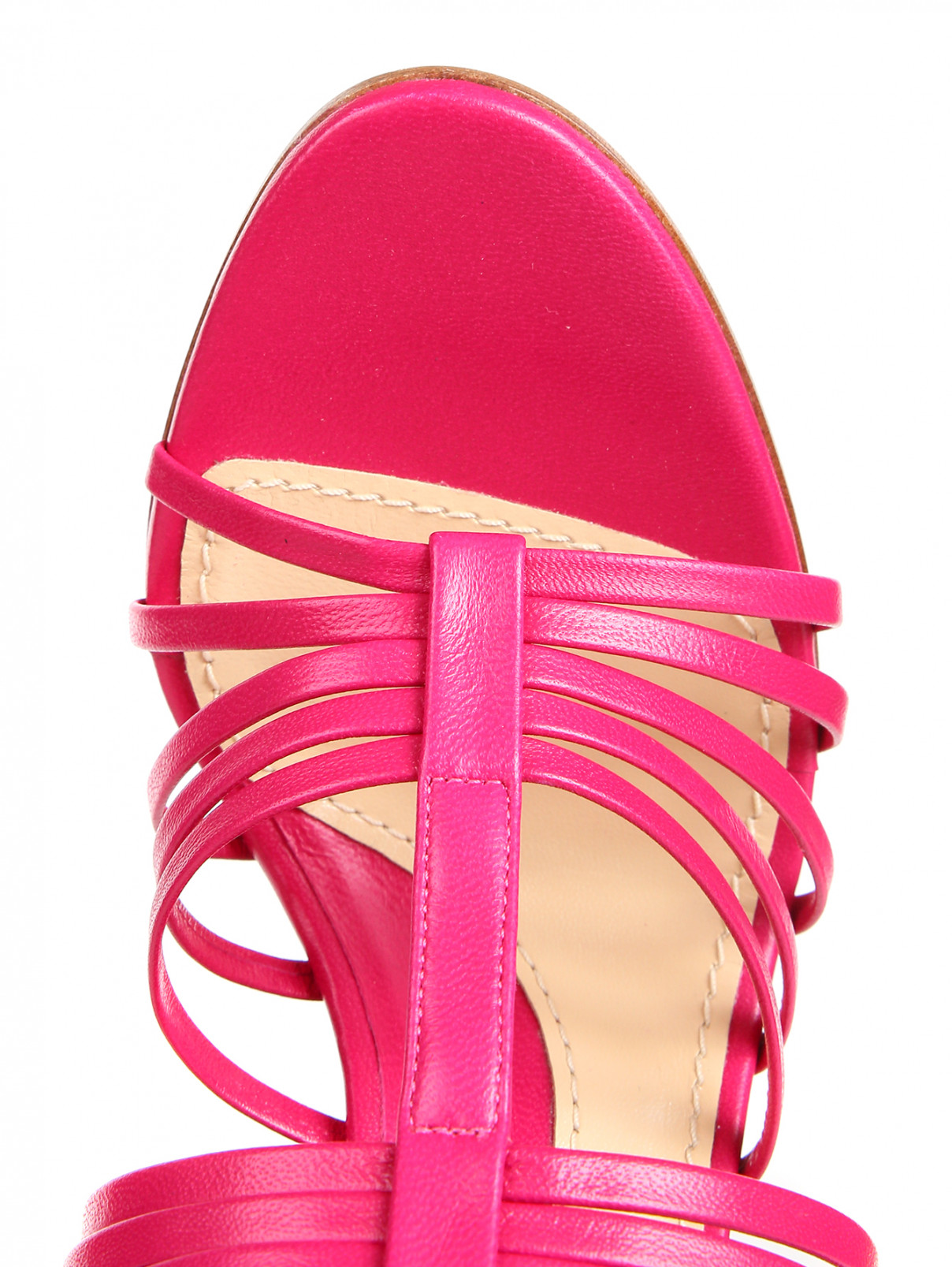 Босоножки из кожи с бахромой на каблуке Moschino Couture  –  Обтравка3  – Цвет:  Фиолетовый