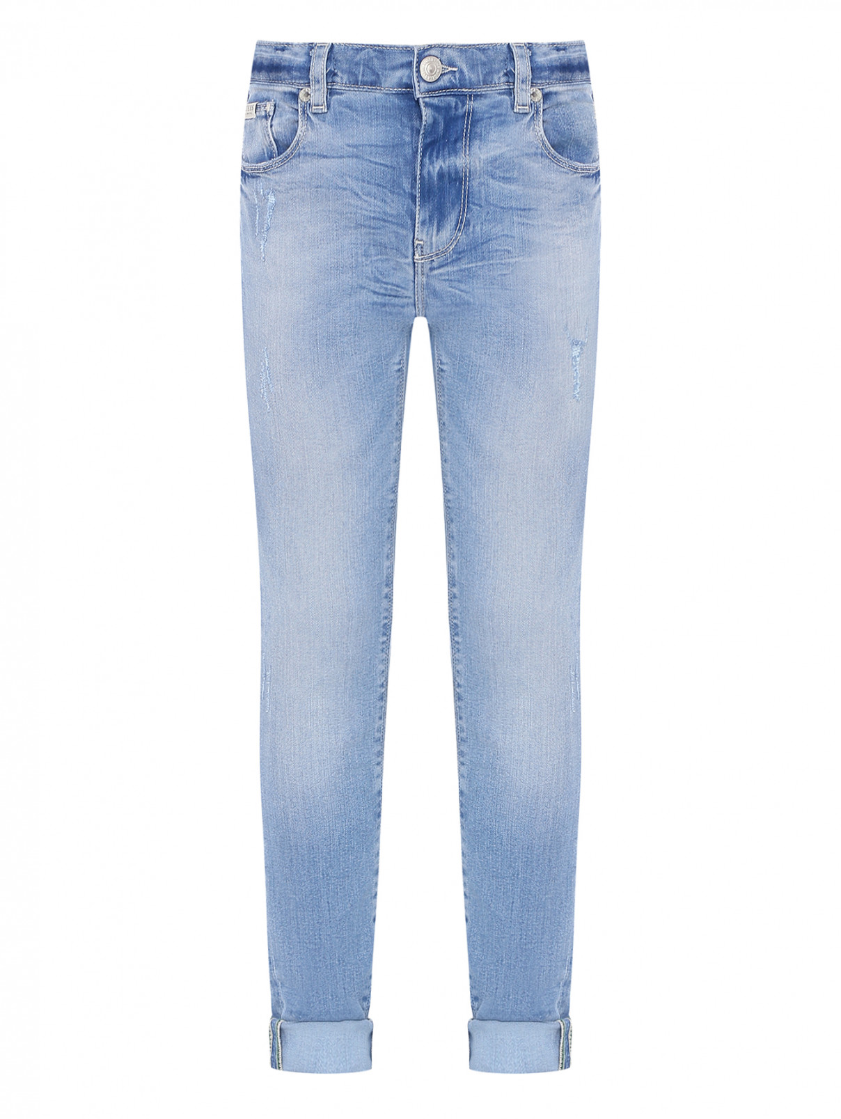 Узкие джинсы с "рваным эффектом" Guess Kids  –  Общий вид  – Цвет:  Синий