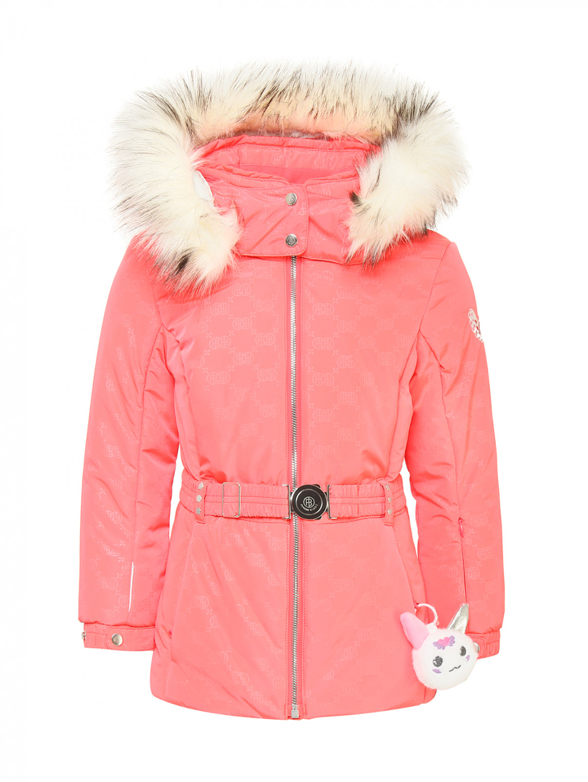 Куртка с поясом и брелоком Poivre Blanc  –  Общий вид  – Цвет:  Розовый