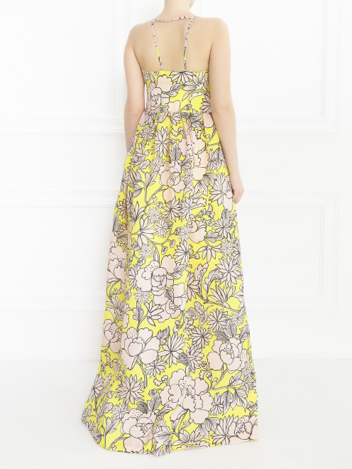 Платье-макси из шелка с цветочным узором - Модель Верх-Низ1