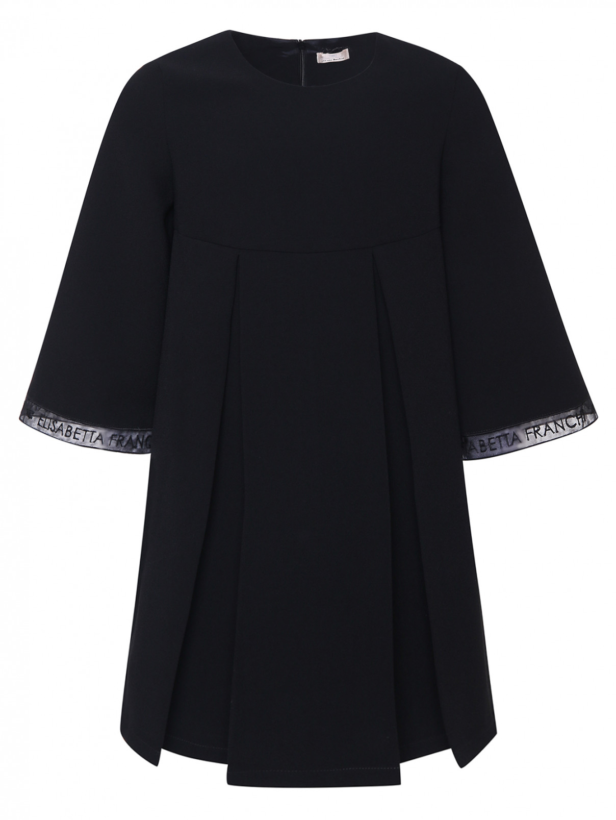 Однотонное платье свободного кроя Elisabetta Franchi  –  Общий вид  – Цвет:  Черный