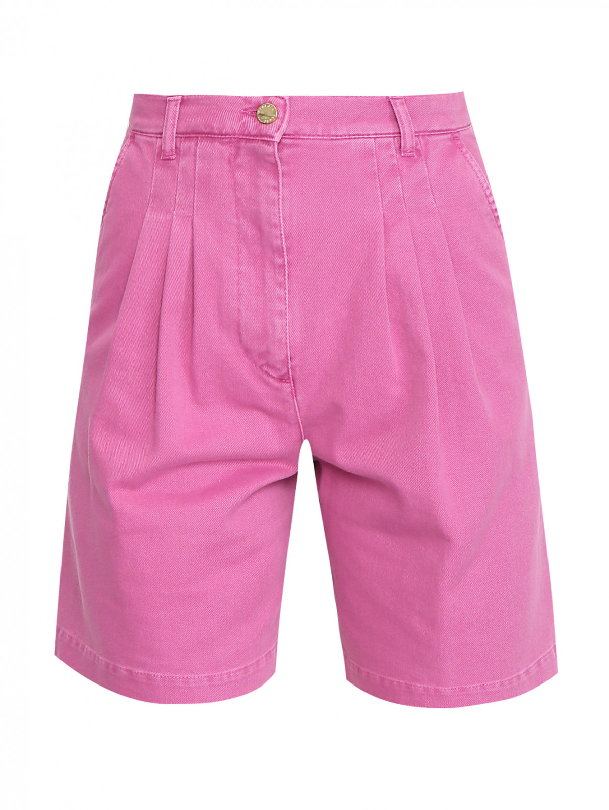 Джинсовые шорты свободного кроя с карманами Alberta Ferretti  –  Общий вид  – Цвет:  Розовый